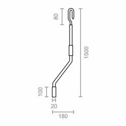 Manovella per tenda da sole Micel TLD06 Bianco 150 cm