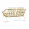 Garden sofa DKD Home Decor White Metal synthetic rattan (132 x 58 x 80 cm)