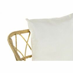 Garden sofa DKD Home Decor White Metal synthetic rattan (132 x 58 x 80 cm)