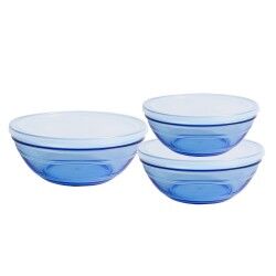 Set di Ciotole Duralex Marine Azzurro Con coperchio 3 Pezzi