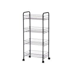 Carrello per Verdure Nero Metallo Plastica 40,5 x 27 x 82,5 cm (4 Unità)