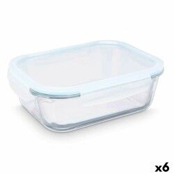 Porta pranzo Trasparente Silicone Vetro Borosilicato 2,2 L 27 x 9 x 22 cm (6 Unità)