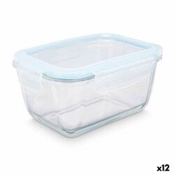 Lunch box Transparent Silicone Borosilicate Glass 950 ml 18 x 8,8 x 13,5 cm (12 Units)