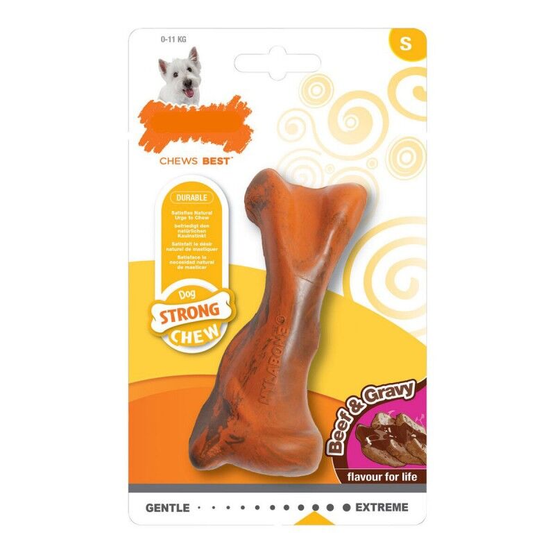 Giocattolo da mordere per cani Nylabone Strong Chew Salsa Carne Gomma Taglia S