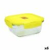 Porta pranzo Ermetico Luminarc Pure Box Holy Giallo Vetro Quadrato 1,22 L (6 Unità)