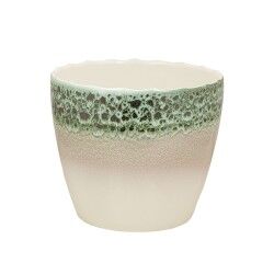 Planter Romimex White Green Ceramic 27 x 23 x 27 cm