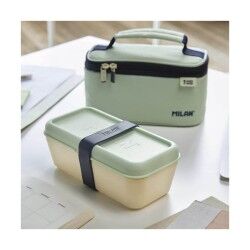 Rectangular Lunchbox with Lid Milan Green 750 ml Plastic