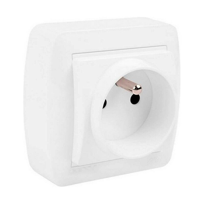 Plug socket Solera mur60fu French Bipolar White 16 A Surface