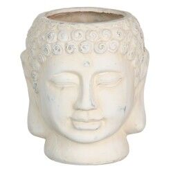 Vaso Crema Terracotta Buddha Orientale 14 x 14 x 15,5 cm