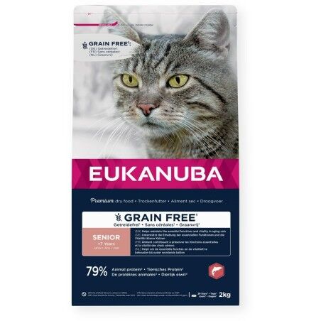 Cat food Eukanuba Grain Free Senior Salmon Fish 2 Kg