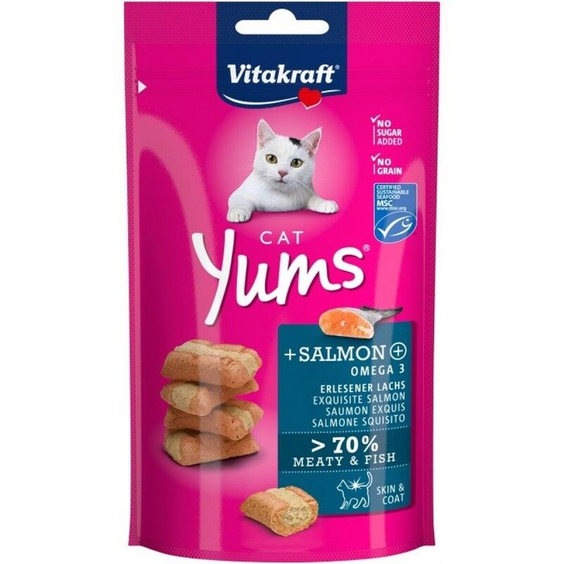 Spuntino per Cat Vitakraft Cat Yums Salmon Pesce 40 g