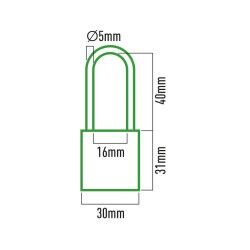 Key padlock EDM Brass