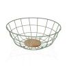 Fruit Bowl Versa Green 28 x 12 x 28 cm Wood Rubber wood Steel Iron