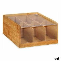 Scatola per Infusioni Marrone Bambù 22 x 10 x 20,5 cm Tè (6 Unità)