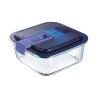 Hermetic Lunch Box Luminarc Easy Box Blue Glass (6 Units) (1,22 L)