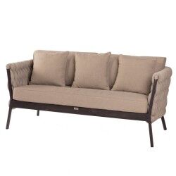 Garden sofa Rebecca Black Light brown Aluminium 176 x 83 x 74 cm