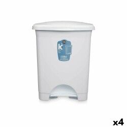 Cestino a pedale Bianco Plastica 30 L (4 Unità)