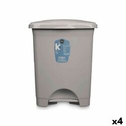 Cestino a pedale Grigio Plastica 30 L (4 Unità)