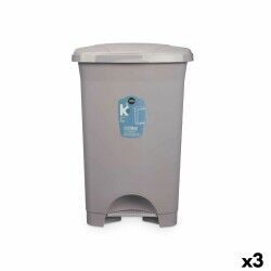 Cestino a pedale Grigio Plastica 50 L (3 Unità)