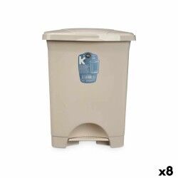 Cestino a pedale Beige Plastica 10 L (8 Unità)