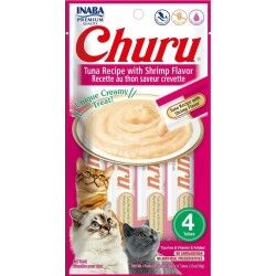 Spuntino per Cat Inaba Churu 4 x 14 g Gamberi Tonno