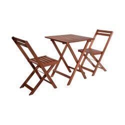 Table set with 2 chairs EDM Brown