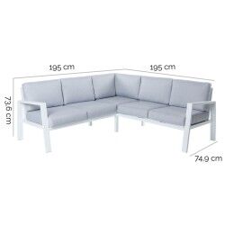 Garden sofa Thais 195 x 195 x 73,6 cm Aluminium