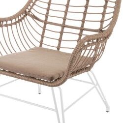 Garden chair Ariki 65 x 62 x 76 cm synthetic rattan Steel White