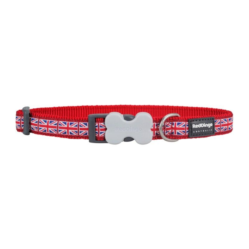 Collare per Cani Red Dingo Union Jack 20-32 cm Rosso