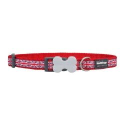 Dog collar Red Dingo STYLE UNION JACK FLAG 41-63 cm