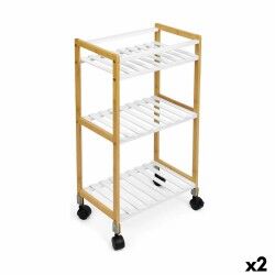 Carrello per Verdure Confortime Bianco Bambù 40 x 25 x 70 cm (2 Unità)