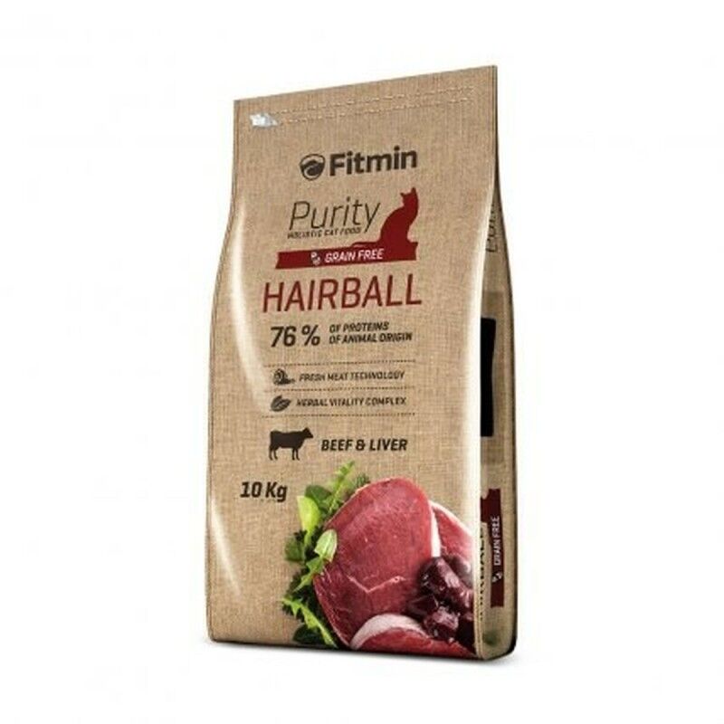 Cibo per gatti Fitmin Purity Hairball Adulto Carne di vitello Fegato Carne di manzo e vitello 10 kg