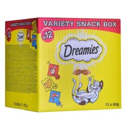 Spuntino per Cat Dreamies Variety 12 x 60 g Pollo Salmone Formaggio