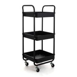 Carrello per Verdure Quid Apolo Nero Metallo 34,5 x 29,5 x 77 cm