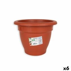 Plant pot Dem Squares Circular Brown 25 x 25 x 19 cm (6 Units)