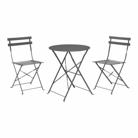 Table set with 2 chairs IPAE Progarden Bistró Foldable Anthracite (3 Pieces)