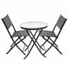 Table set with 2 chairs Aktive Anthracite Circular 3 Pieces (Refurbished B)