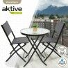 Table set with 2 chairs Aktive Anthracite Circular 3 Pieces (Refurbished B)