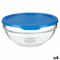 Porta Pranzo Rotondo con Coperchio Chefs Azzurro 1,135 L 17,2 x 7,6 x 17,2 cm (4 Unità)