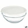 Porta Pranzo Rotondo con Coperchio Chefs Bianco 1,7 L 21 x 9 x 21 cm (4 Unità)