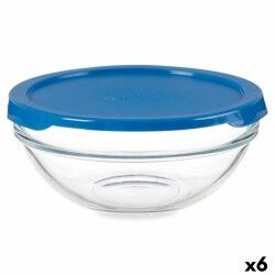 Porta Pranzo Rotondo con Coperchio Chefs Azzurro 595 ml 14 x 6,3 x 14 cm (6 Unità)