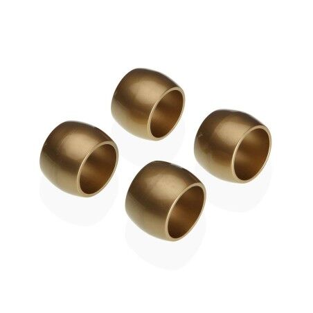 Napkin ring Versa polypropylene 4,7 x 3,2 x 4,7 cm Golden 4 Pieces