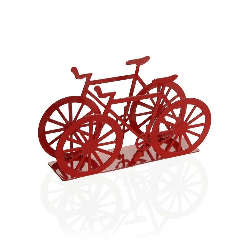 Portatovagliolo Versa Rosso Metallo Ceramica Acciaio Ferro 4,5 x 9,5 x 16,5 cm Bicicletta