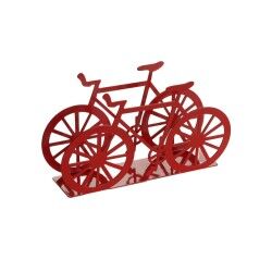 Portatovagliolo Versa Rosso Metallo Ceramica Acciaio Ferro 4,5 x 9,5 x 16,5 cm Bicicletta