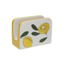 Napkin holder Versa Ceramic 5 x 8 x 11 cm Lemon