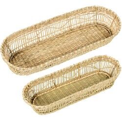 Portasale con Coperchio Alexandra House Living Rattan Fibra naturale