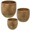 Set of Planters Alexandra House Living Gold Ceramic 27 x 28 x 27 cm 3 Pieces