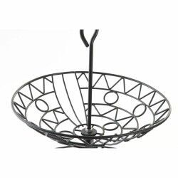 Fruit Bowl DKD Home Decor Black Metal Geometric 28 x 28 x 40 cm