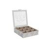 Box for Infusions DKD Home Decor White Green Beige Terracotta Light brown Metal Crystal MDF Wood 24,5 x 24,5 x 6 cm (3 Units) (1