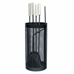 Fireplace Utensils DKD Home Decor Black Stainless steel Steel 11 x 2 x 51 cm (4 Pieces)